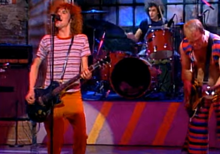 A visually captivating still taken from a pivotal moment in variety show Saturday Night Live (1975-)