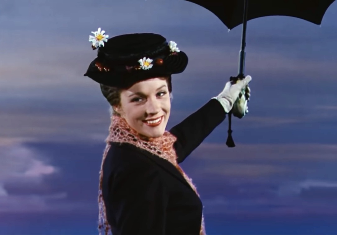 Screenshot of Julie Andrews from the trailer for the film Mary Poppins - 1964