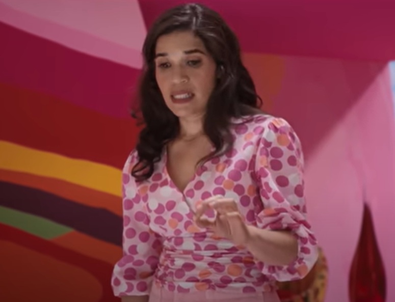 A visually captivating still taken from a pivotal moment in the film Barbie (2023)