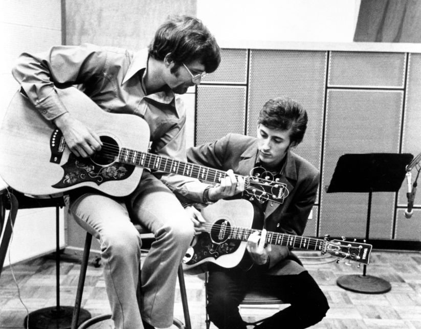 Grayscale Portrait Photo of Zager & Evans in Studio