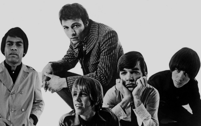 Grayscale Portrait Photo of Love Members in 1967