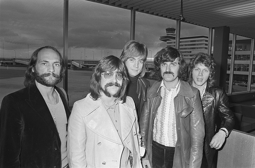 The Moody Blues at Amsterdam Airport Schiphol, The Netherlands in 1970