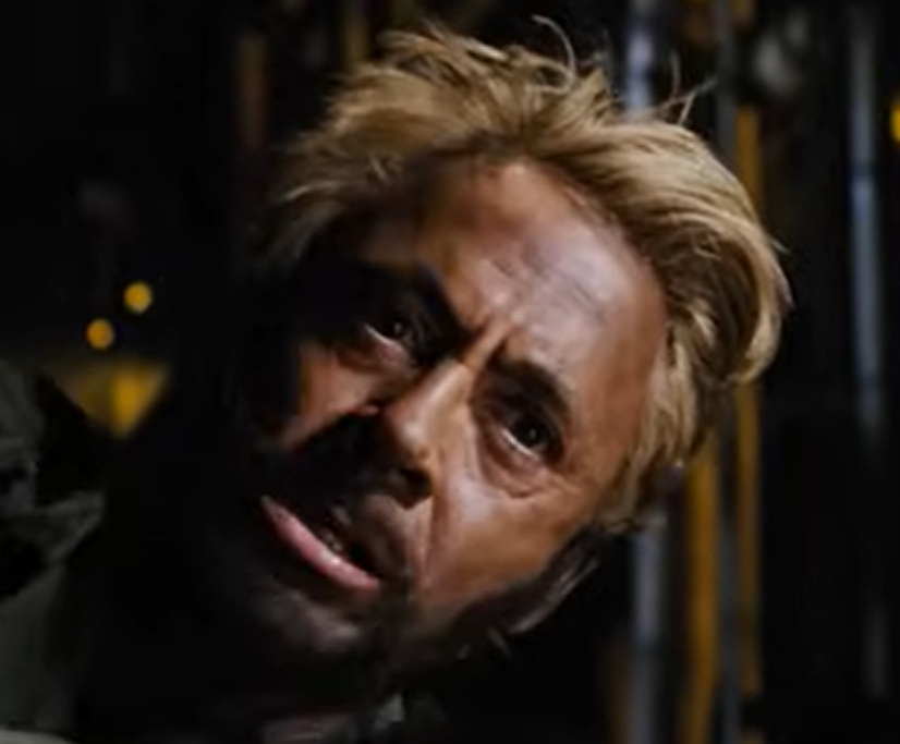A visually captivating still taken from a pivotal moment in the film Tropic Thunder (2008)