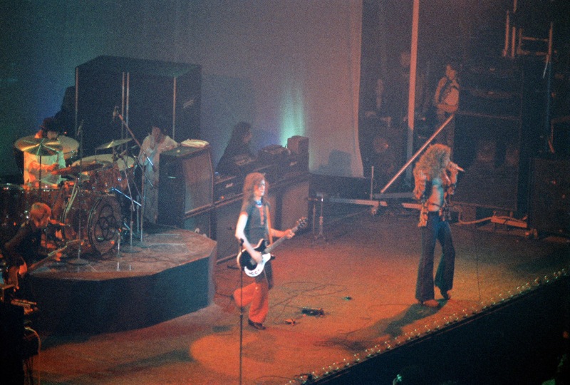 Portrait Photo of the Led Zeppelin Members Performing on stage