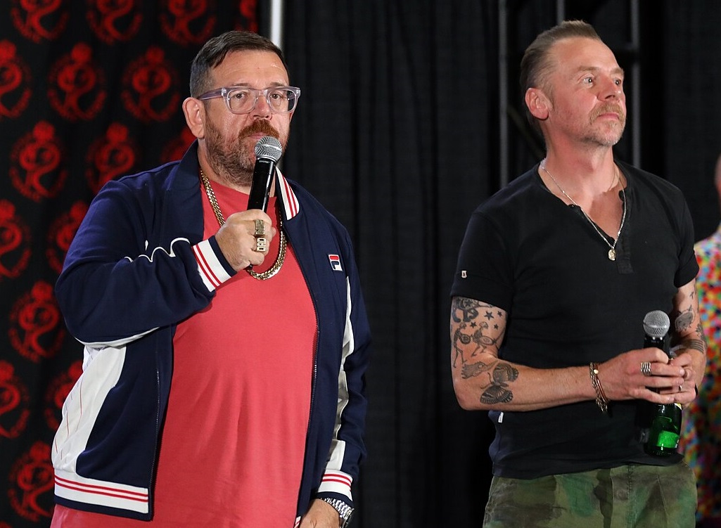Nick Frost and Simon Pegg speaking with attendees at the 2024 Rose City Comic Con - 2024