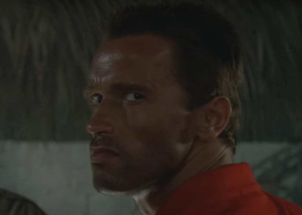 A visually captivating still taken from a pivotal moment in the film Predator (1987)