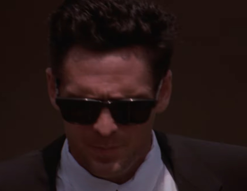 A visually captivating still taken from a pivotal moment in the film Reservoir Dogs (1992)