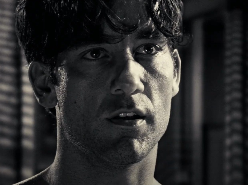 A visually captivating still taken from a pivotal moment in the film Sin City (2005)