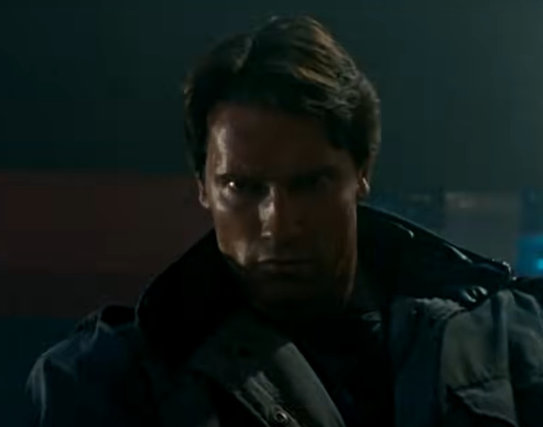 A visually captivating still taken from a pivotal moment in the film The Terminator (1984)