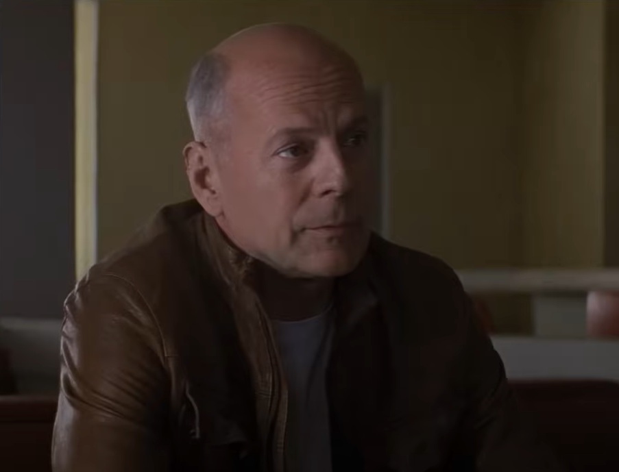 A visually captivating still taken from a pivotal moment in the film Looper (2012)