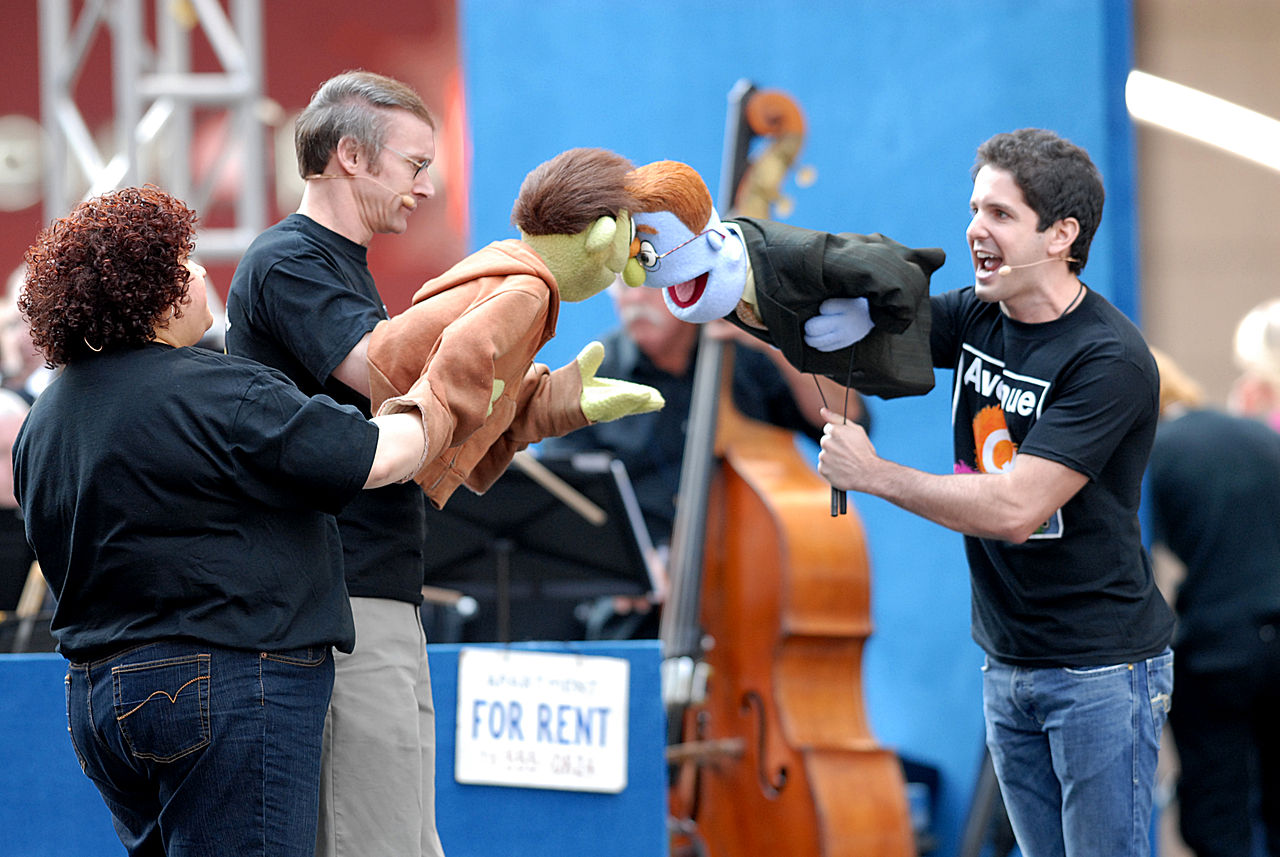 The cast of Avenue Q performs 