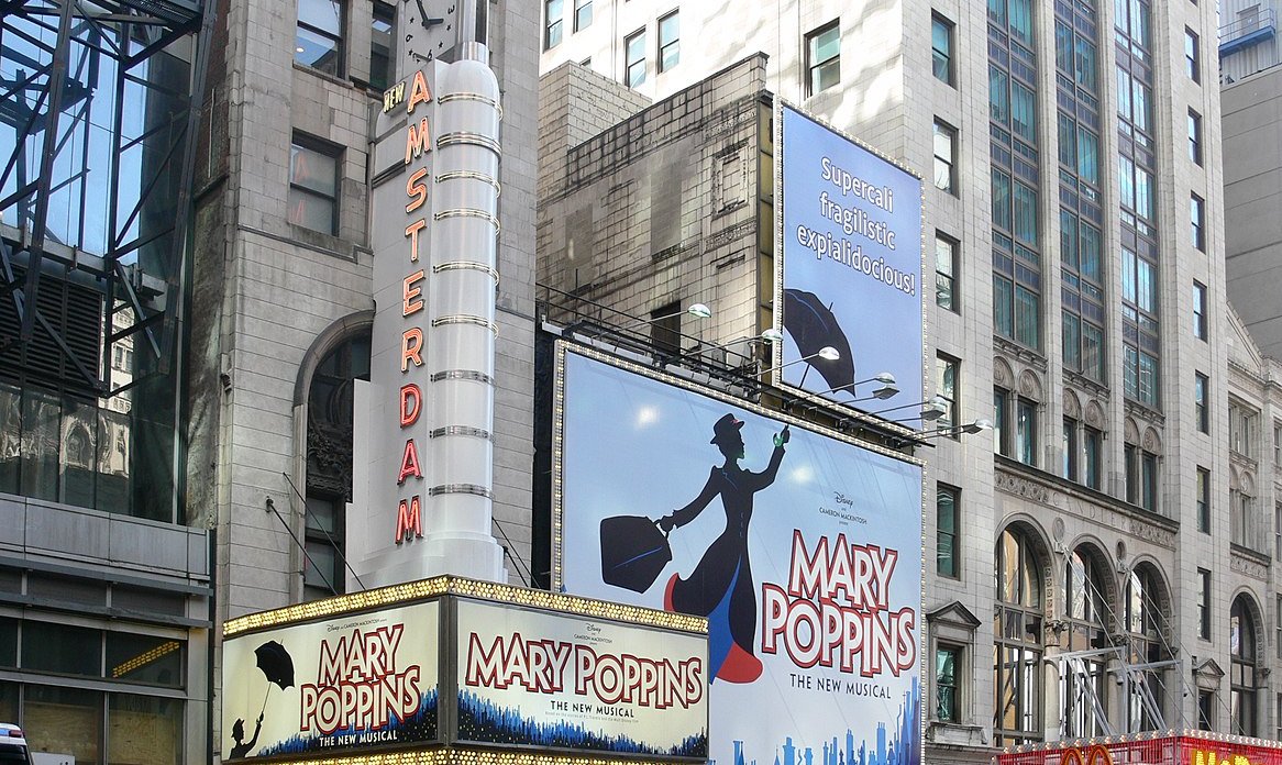 New Amsterdam Theatre showing Mary Poppins