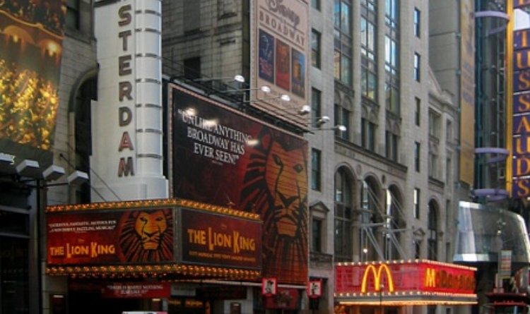 The Lion King on Broadway showing originally at the New Amsterdam Theater