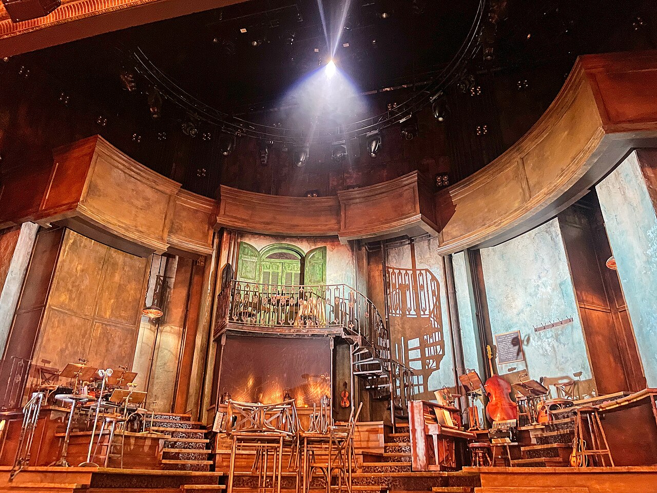 Set of Hadestown musical  on the Broadway production