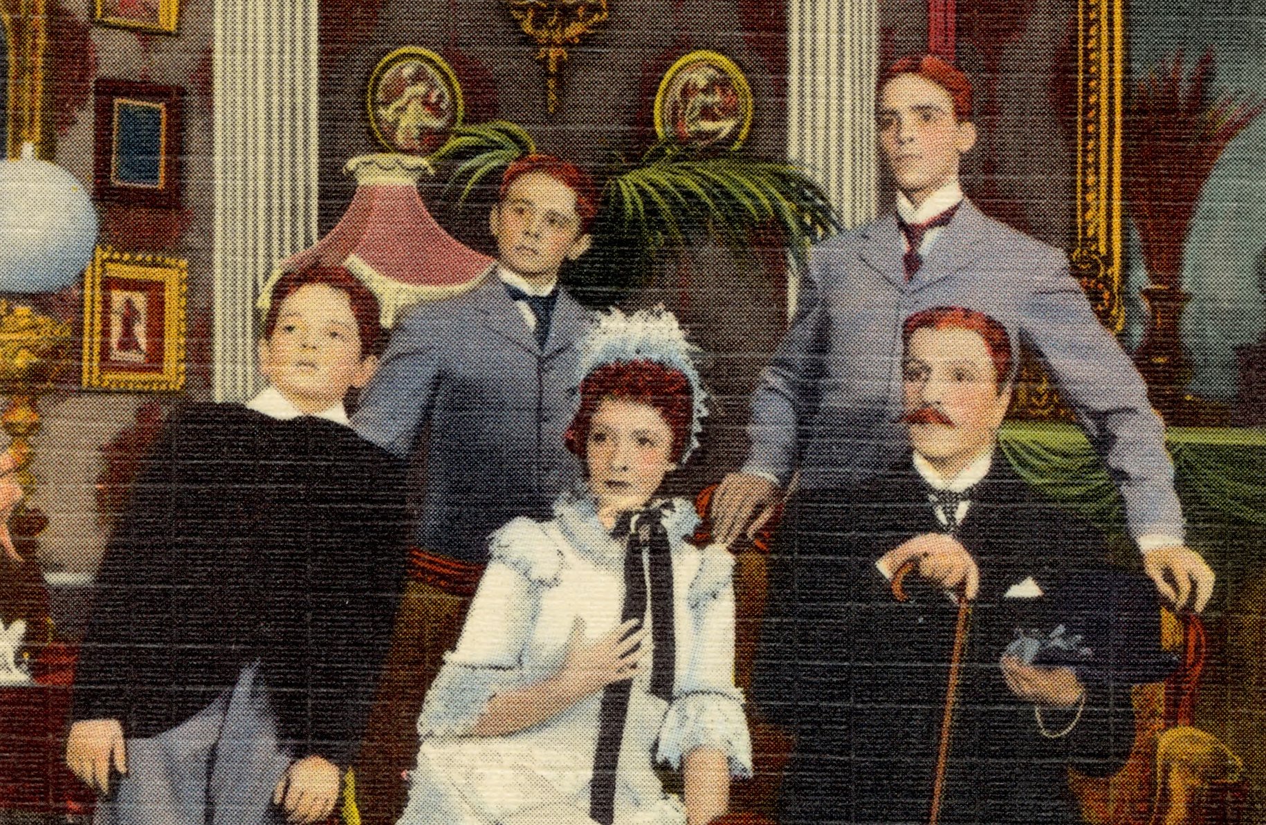 Postcard showing cast of Life with Father