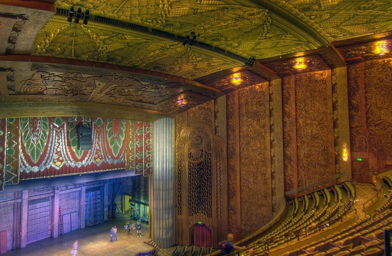 Paramount Theatre, Broadway, Oakland, CA, interior view towards stage