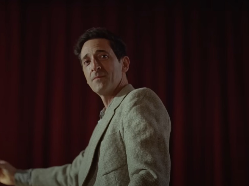 A visually captivating still taken from a pivotal moment in the film The Brutalist (2024)