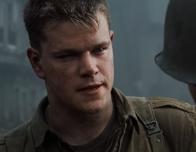 A visually captivating still taken from a pivotal moment in the film Saving Private Ryan (1998)