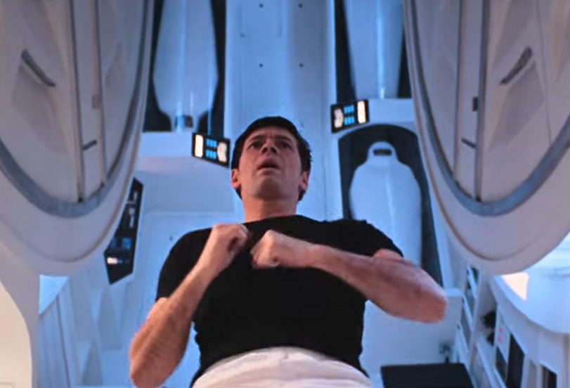 A visually captivating still taken from a pivotal moment in the film 2001: A Space Odyssey (1968)