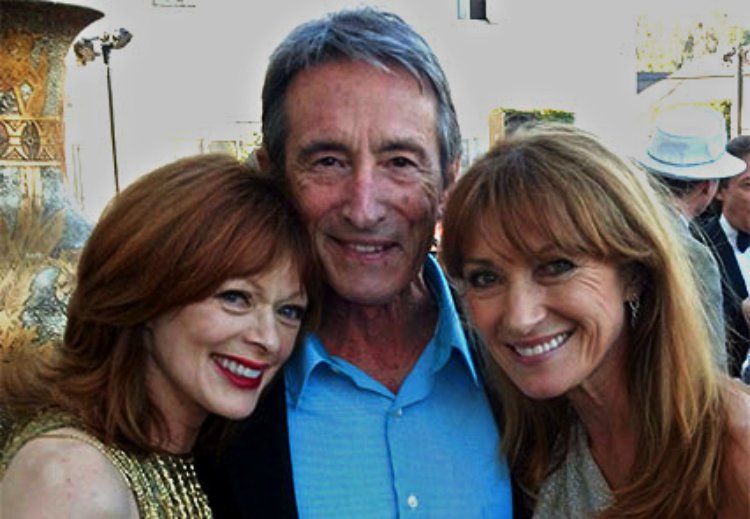 Actors Frances Fisher, Jane Seymour, and Richard Chaves at a party