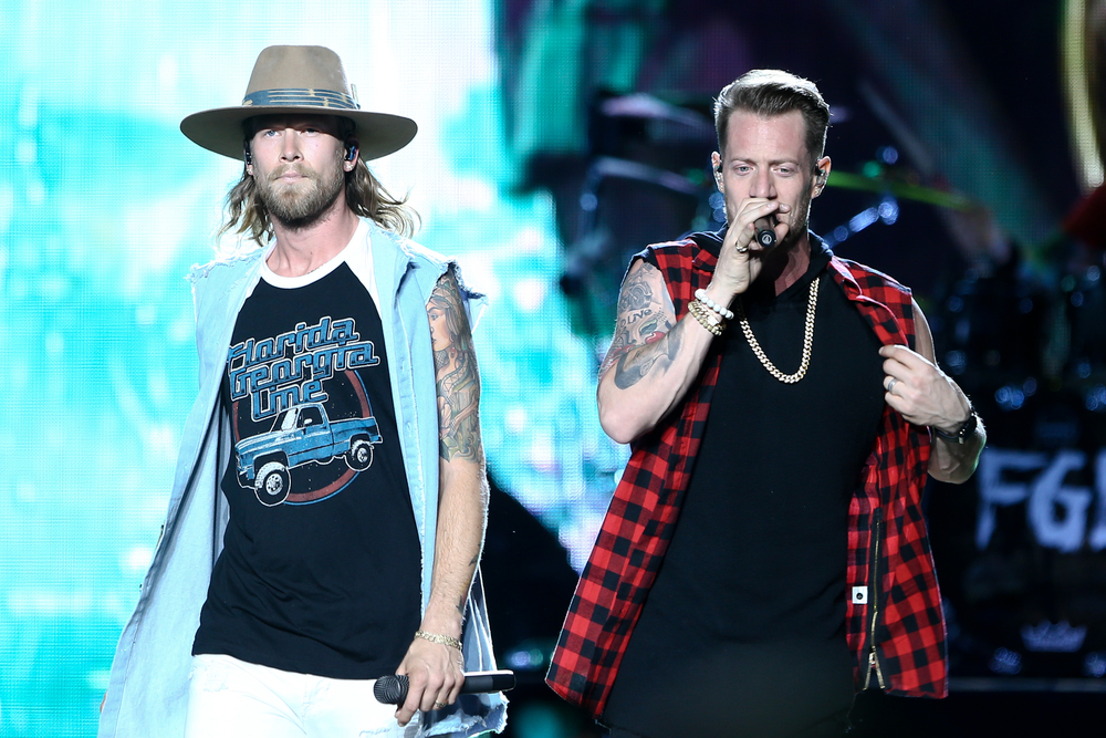 Brian Kelley and Tyler Hubbard of Florida Georgia Line perform in concert