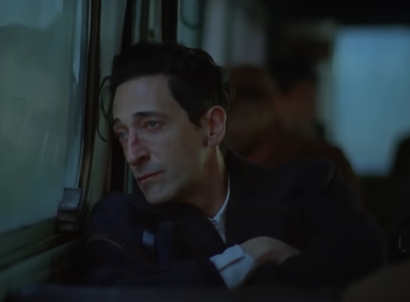 A visually captivating still taken from a pivotal moment in the film The Brutalist (2024)