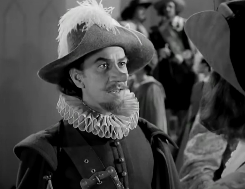 A visually captivating still taken from a pivotal moment in the film Cyrano de Bergerac (1950)