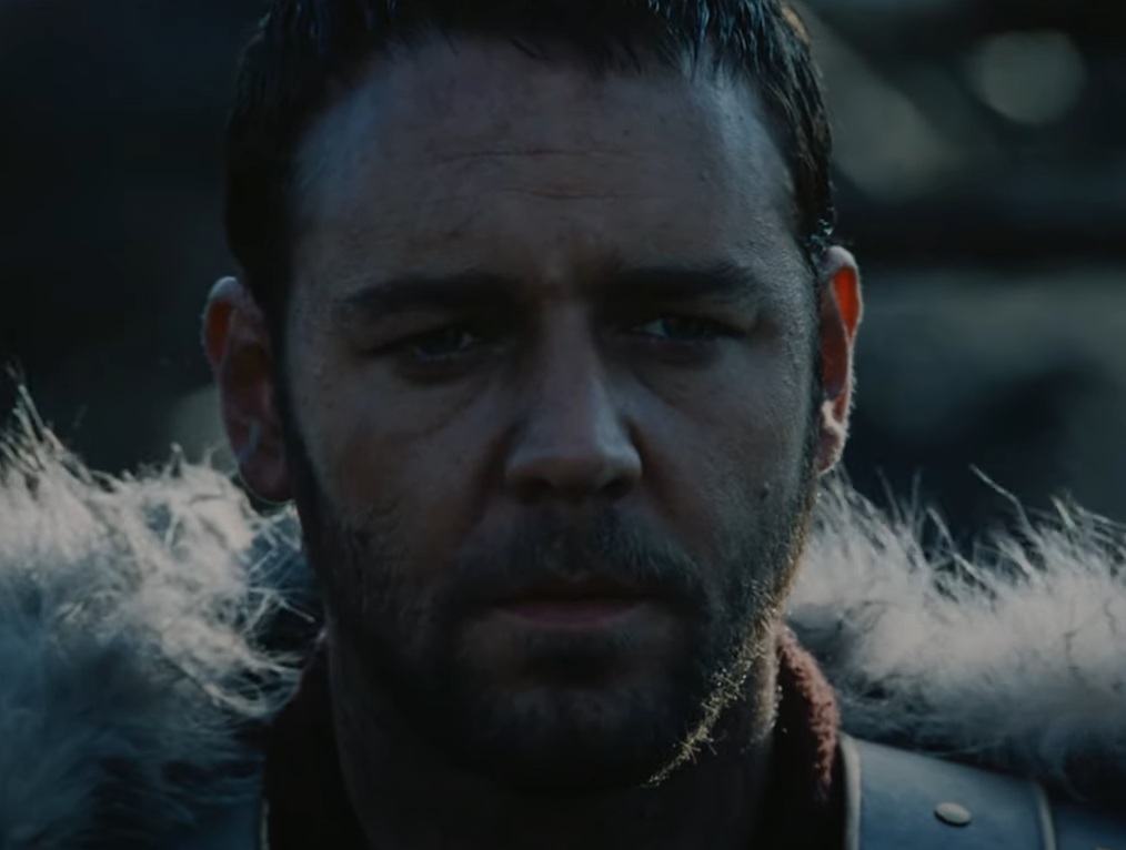 A visually captivating still taken from a pivotal moment in the film Gladiator (2000)