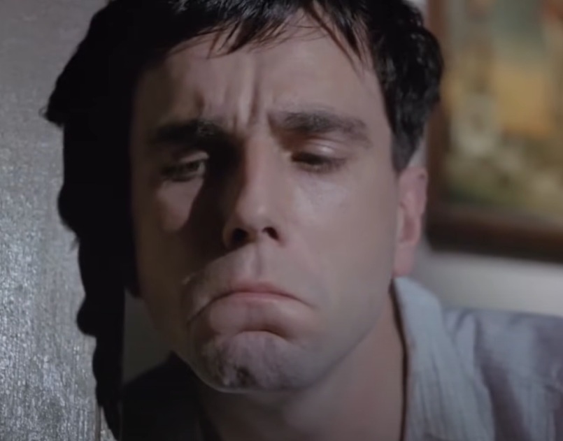 A visually captivating still taken from a pivotal moment in the film My Left Foot (1989)