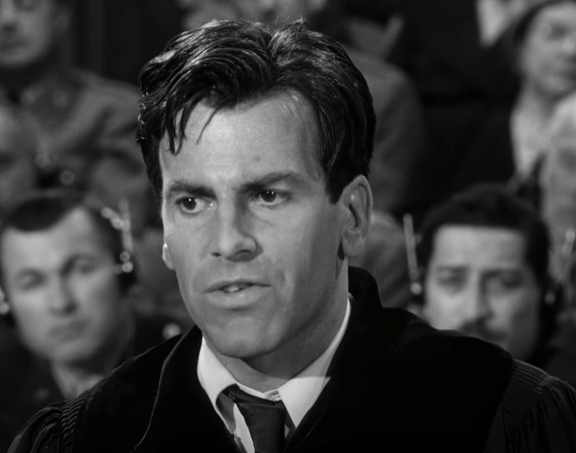 A visually captivating still taken from a pivotal moment in the film Judgment at Nuremberg (1961)