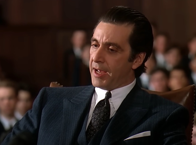 A visually captivating still taken from a pivotal moment in the film Scent of a Woman (1992)