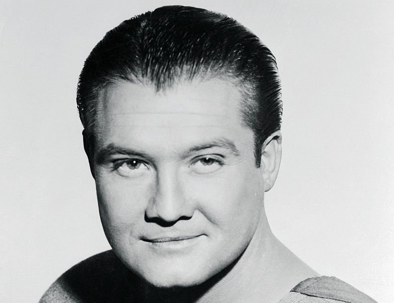Grayscale Portrait Photo of American actor facing the camera