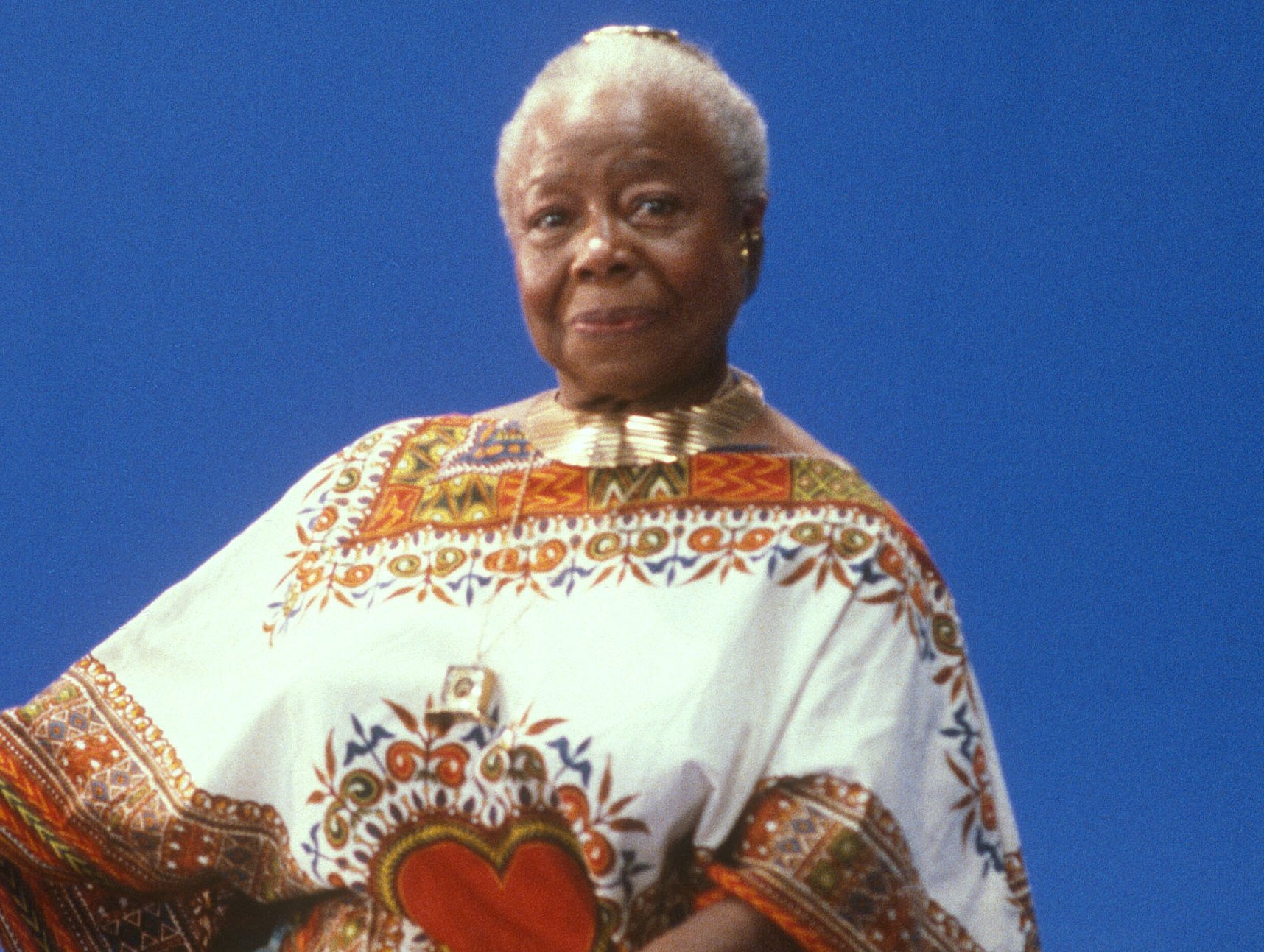 Portrait Photo of American actress wearing a diaphanous floral-design dress