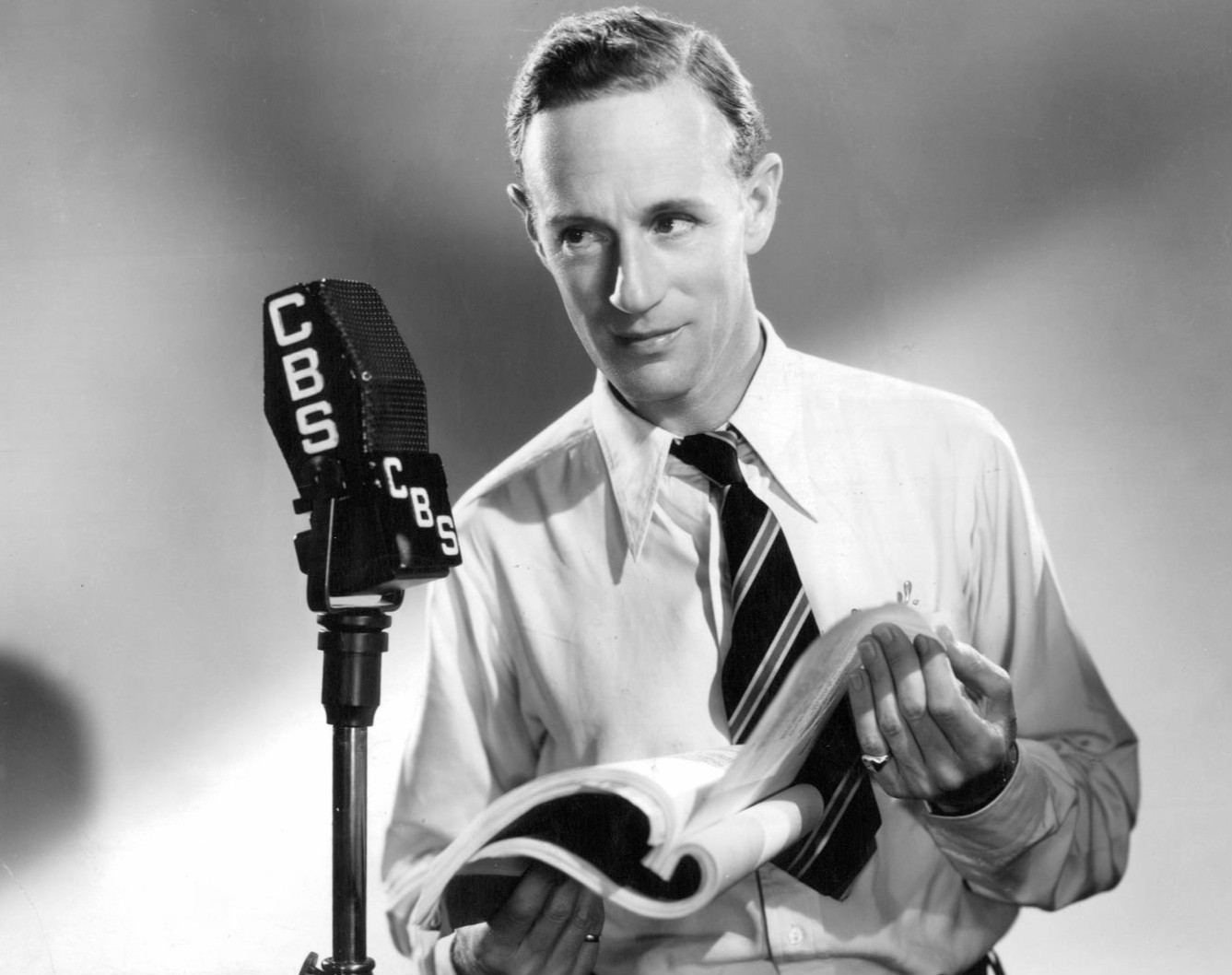 Leslie Howard performing in a radio presentation of Shakespeare's Much Ado About Nothing