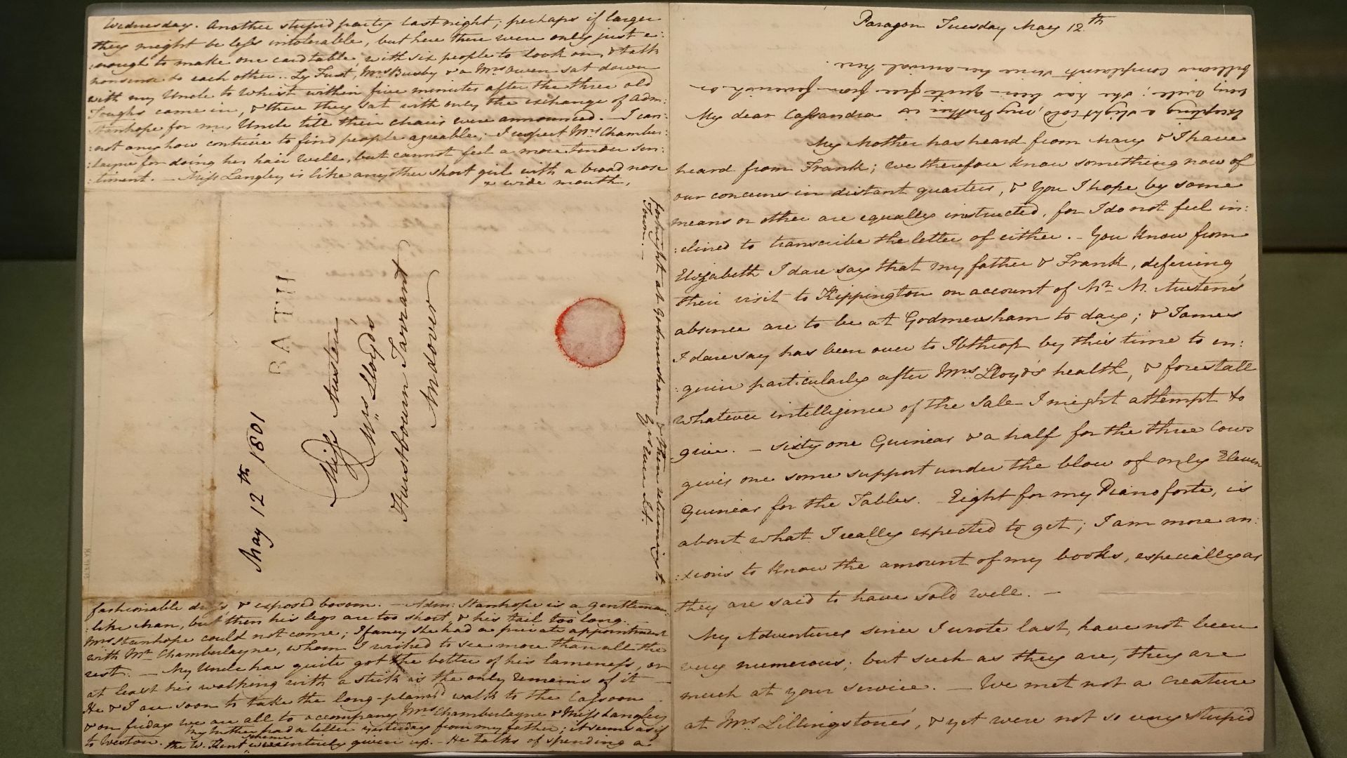 File:Letter to Cassandra Austen, by Jane Austen, Bath, 12 May 1801 - Morgan Library & Museum - New York City - DSC06587.jpg