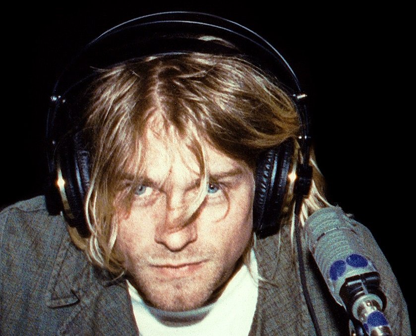 Kurt Cobain at the studio