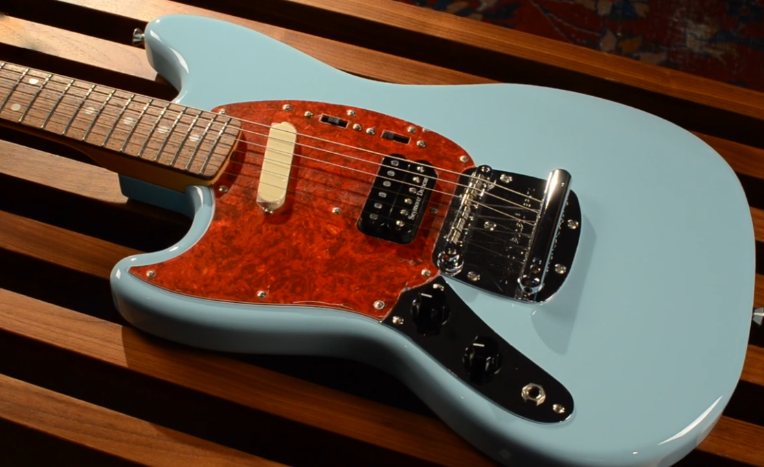 Blue Fender Mustang Electric guitar