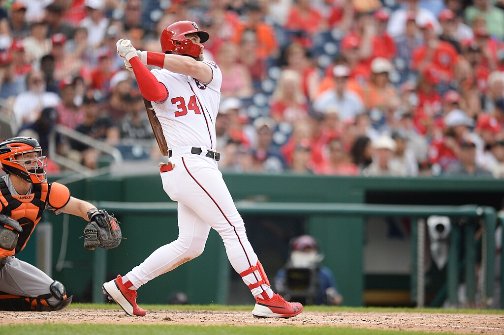 Baseball player with club
