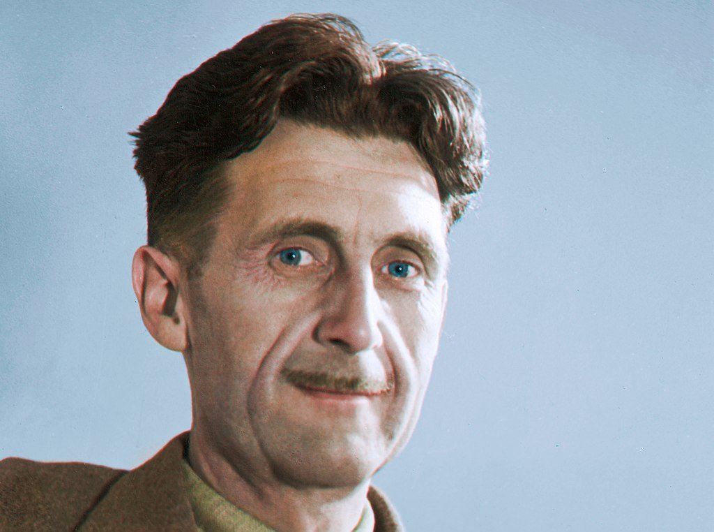 Portrait Photo of English novelist an poet George Orwell facing the camera