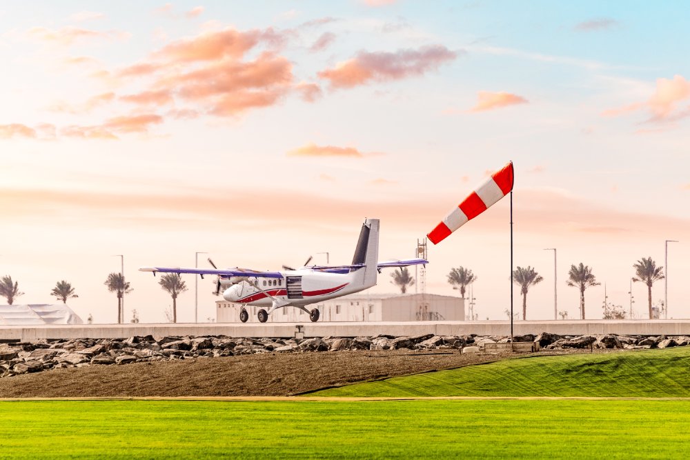 Photo of The wind sock shows the speed and shear at the airfield