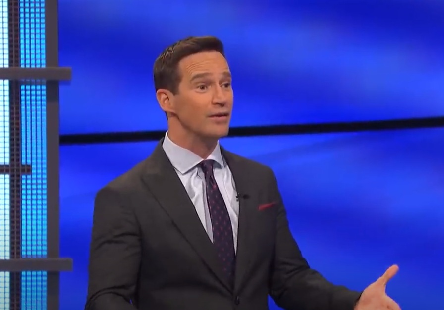 A visually captivating still taken from a pivotal moment in the television game show Jeopardy! (1964-)