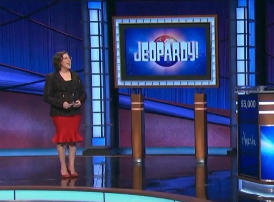 A visually captivating still taken from a pivotal moment in the television game show Jeopardy! (1964-)
