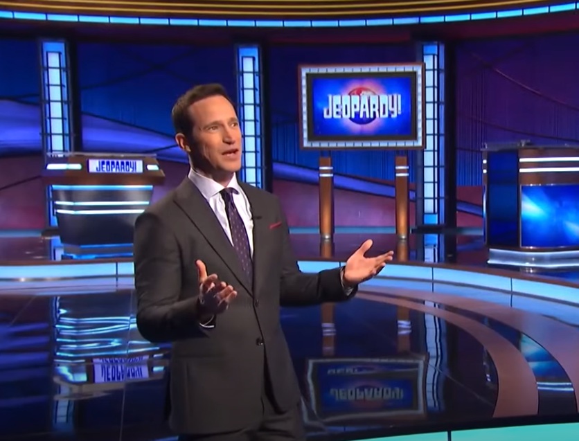 A visually captivating still taken from a pivotal moment in the television game show Jeopardy! (1964-)