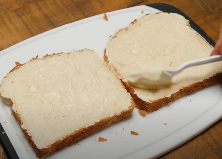 making grilled cheese