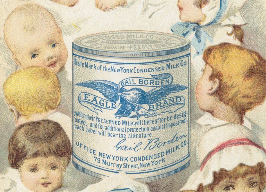 Advertising card for Gail Borden Eagle Brand Condensed Milk