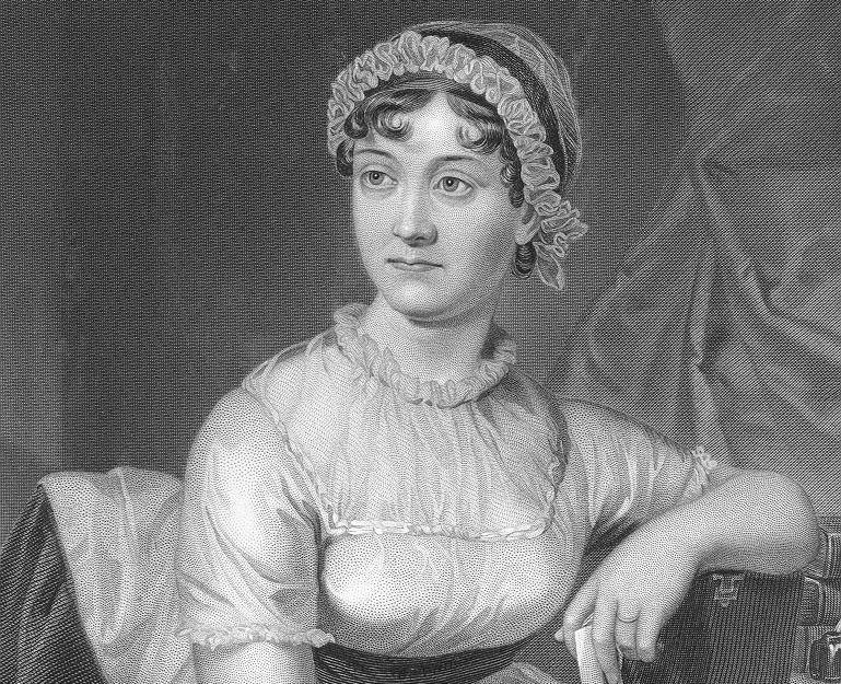 Portrait Painting of English novelist Jane Austen looking to the left