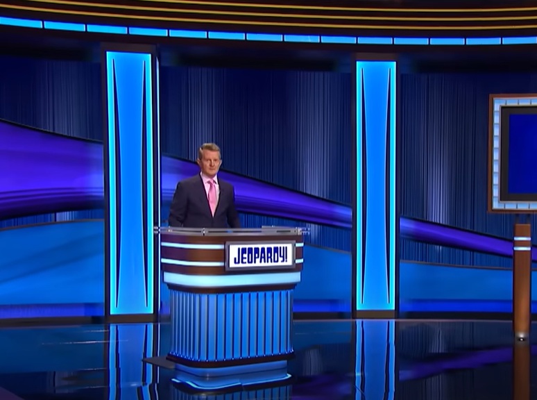 A visually captivating still taken from a pivotal moment in the television game show Jeopardy! (1964-)