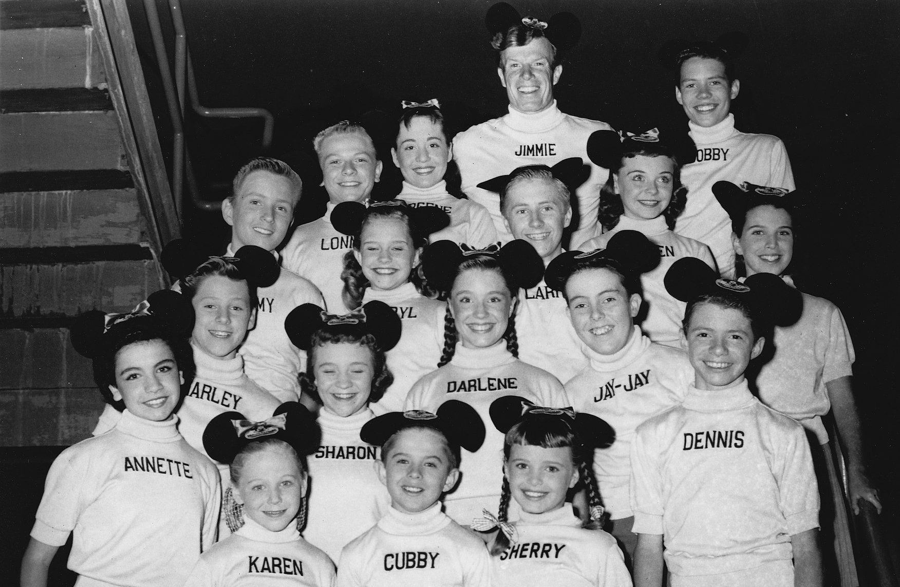 1956 publicity photo of the Mouseketeers.