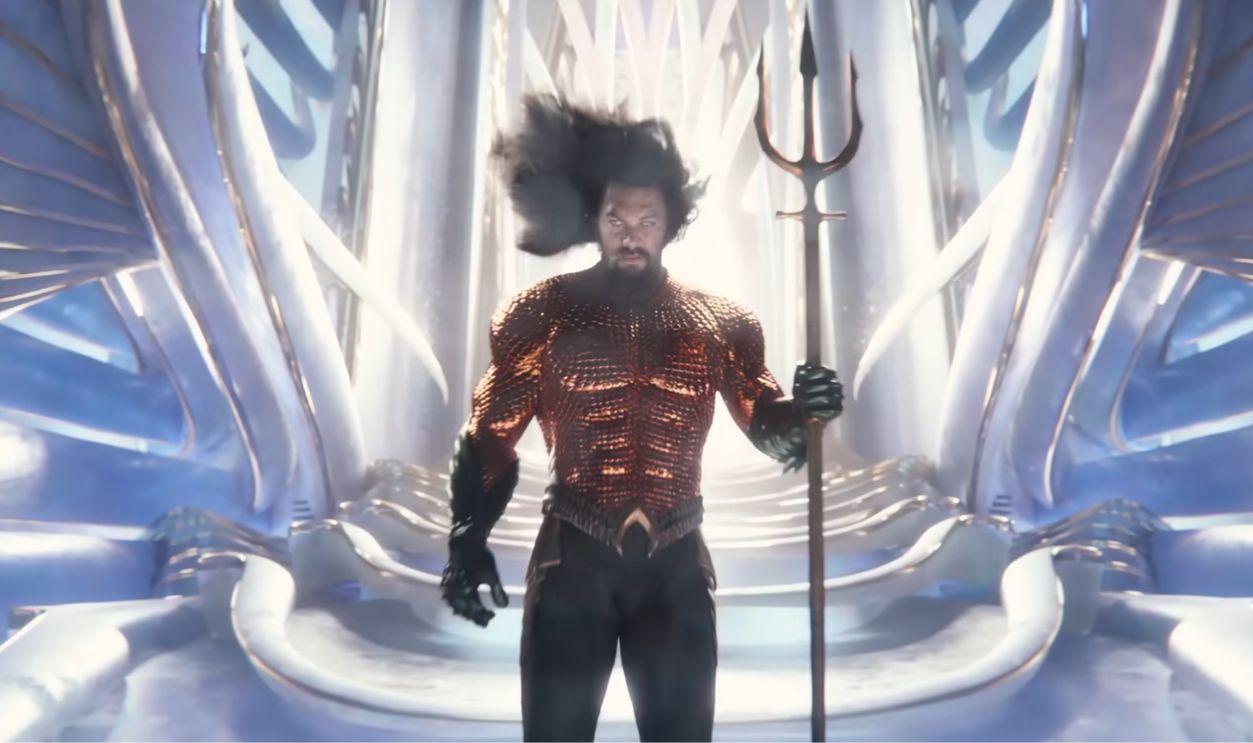Aquaman holding the trident 