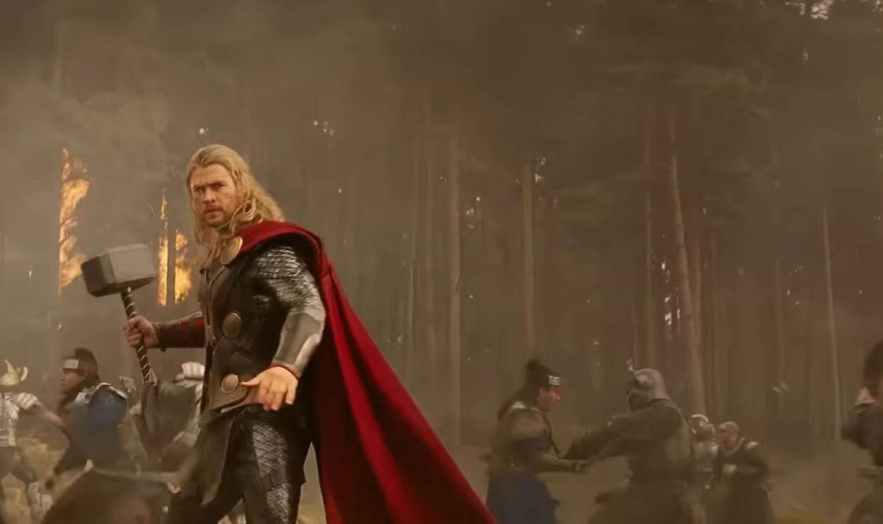 Thor holding his hammer